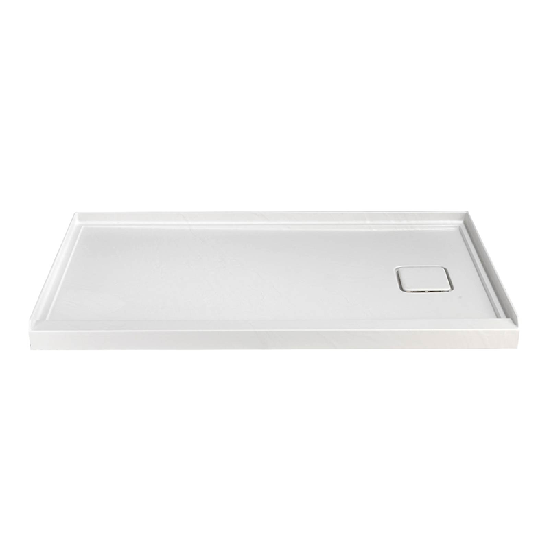 60" x 32" in Shower Base,resin and fiberglass,Right Drain Single-Threshold Shower Pan,White Vein White SKU T6587P580345 product image 5