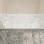 60" x 32" in Shower Base,resin and fiberglass,Right Drain Single-Threshold Shower Pan,Jazz White Vein Grey+White SKU T6587P580349 product image 1