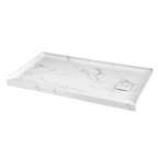 60" x 32" in Shower Base,resin and fiberglass,Right Drain Single-Threshold Shower Pan,Jazz White Vein Grey+White SKU T6587P580349 product image 7