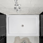 60" x 36" Shower Base,Central Drain Single Threshold Shower Base with Efficient Drainage, Shower Pan with Slip Resistant Textured Surface (Drain Not Included) Gloss White SKU W2269P426856 product image 1