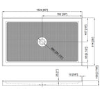 60" x 36" Shower Base,Central Drain Single Threshold Shower Base with Efficient Drainage, Shower Pan with Slip Resistant Textured Surface (Drain Not Included) Gloss White SKU W2269P426856 product image 4