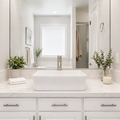 Glossy White Rounded Rectangular Ceramic Vessel Sink, Above-Counter Bathroom Vanity Bowl Basin, Sink Only