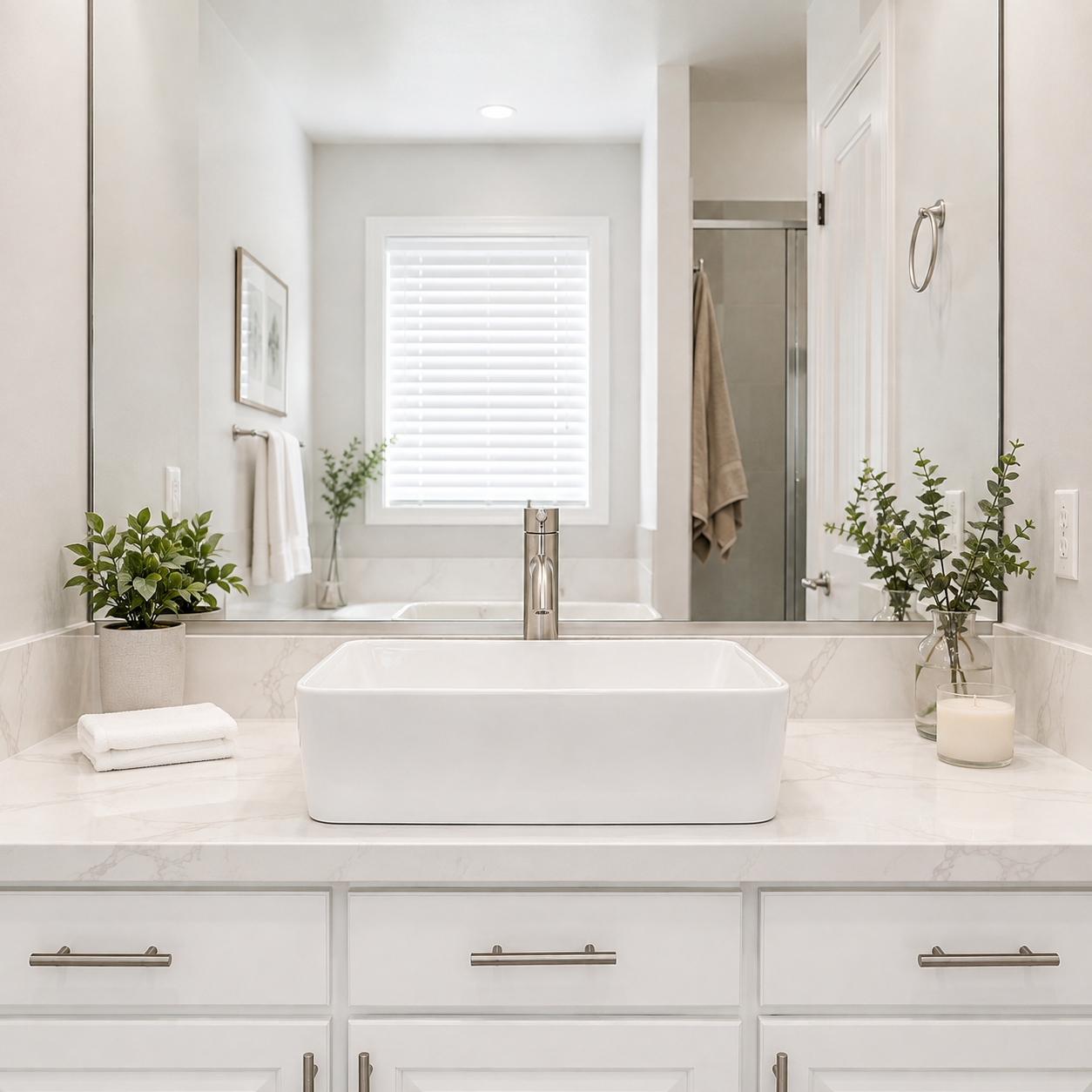 Glossy White Rounded Rectangular Ceramic Vessel Sink, Above-Counter Bathroom Vanity Bowl Basin, Sink Only
